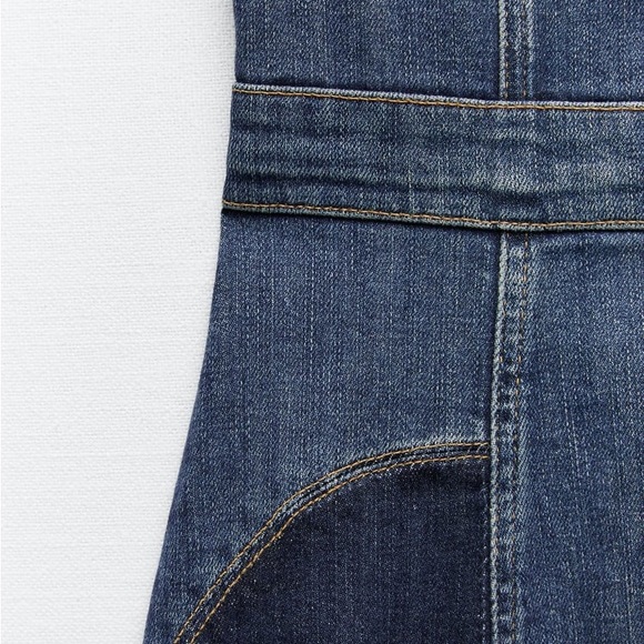 Zara Blue Patchwork Denim Dress - Picture 17 of 17